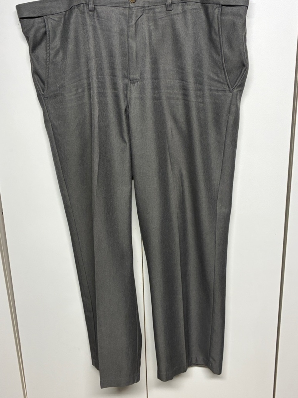 Haggar Classic Gray Hidden Expandable Waist Dress Pants Waist 40